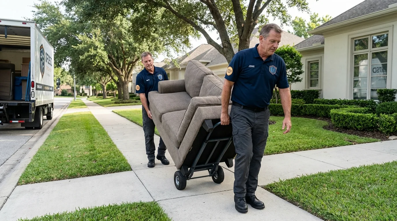 Local residential moving crew loading furniture in Coalville, UT